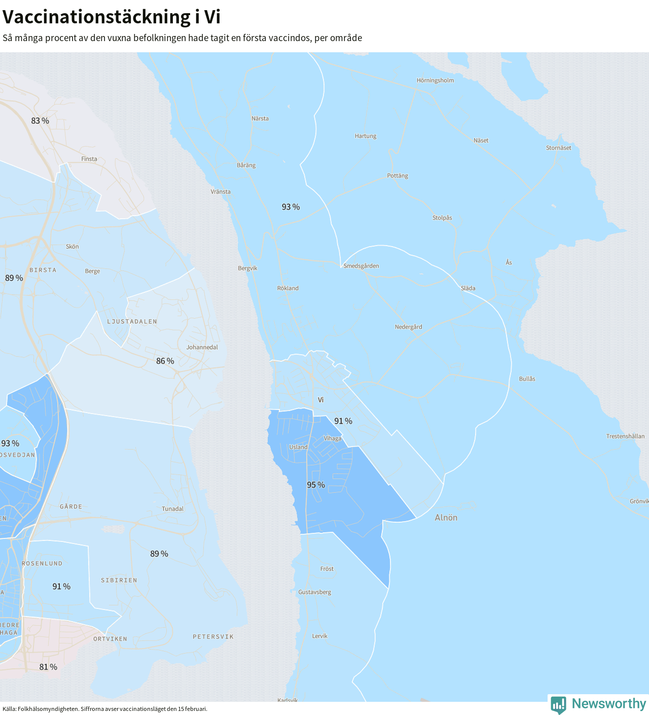 Karta över vaccinationstäckning i Vi